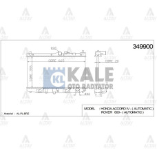 Honda Accord KALE-KLE-349900 Radyatör Su Accord 90-93 / Rover 16Mm A-T Brazing